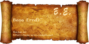Bese Ernő névjegykártya